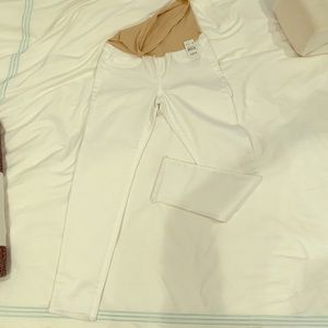 Joe’s White Maternity Jeans with cutoff